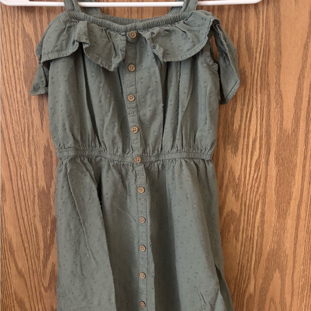 Kids Green Button-Down Dress